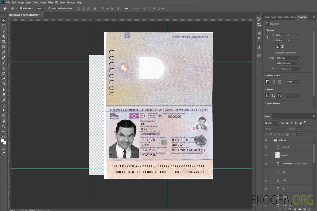 Passeport lituanien template Passeport lituanien template